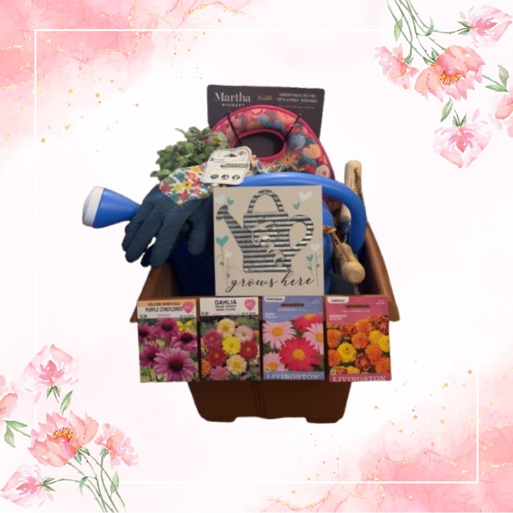 Floral Gardening Gift Basket